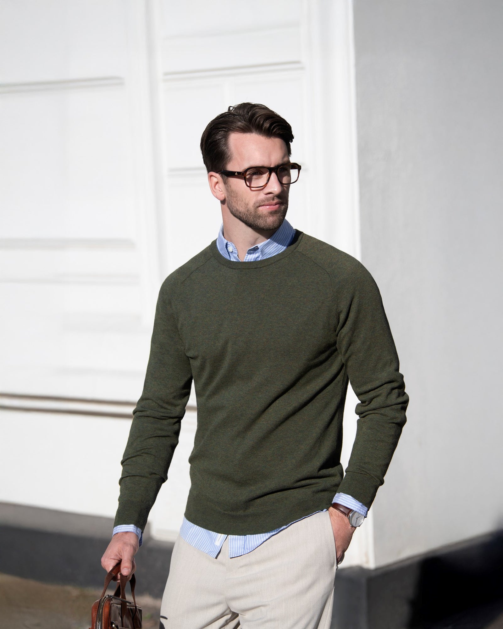 Brighton O Neck Men Navy Back