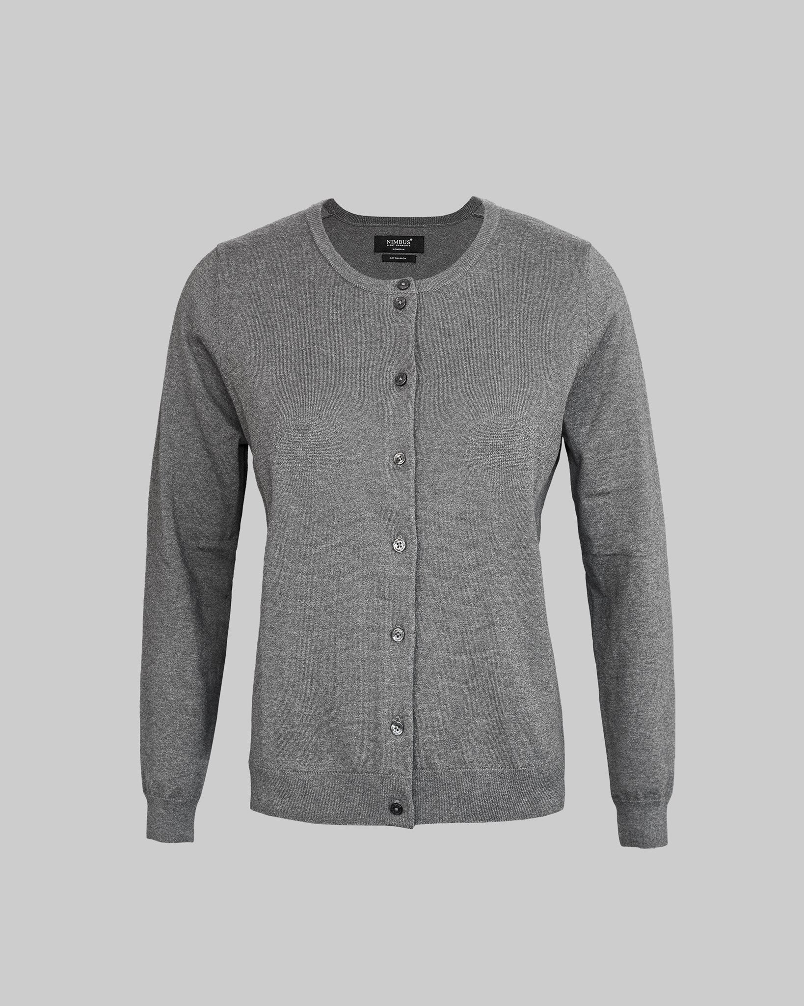 Brighton Cardigan Women Grey Melange Front