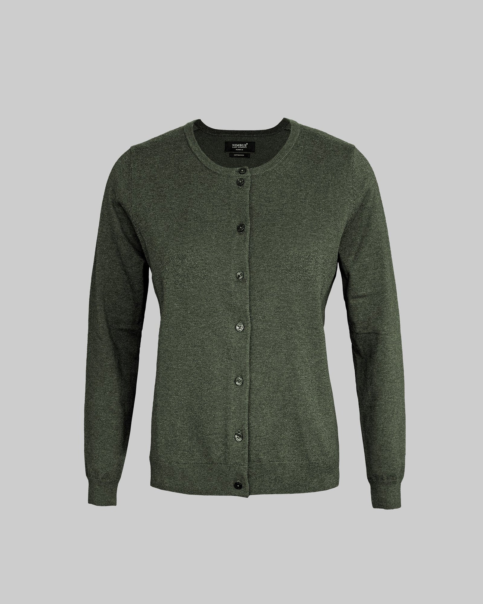 Brighton Cardigan Women Olive Melange Back