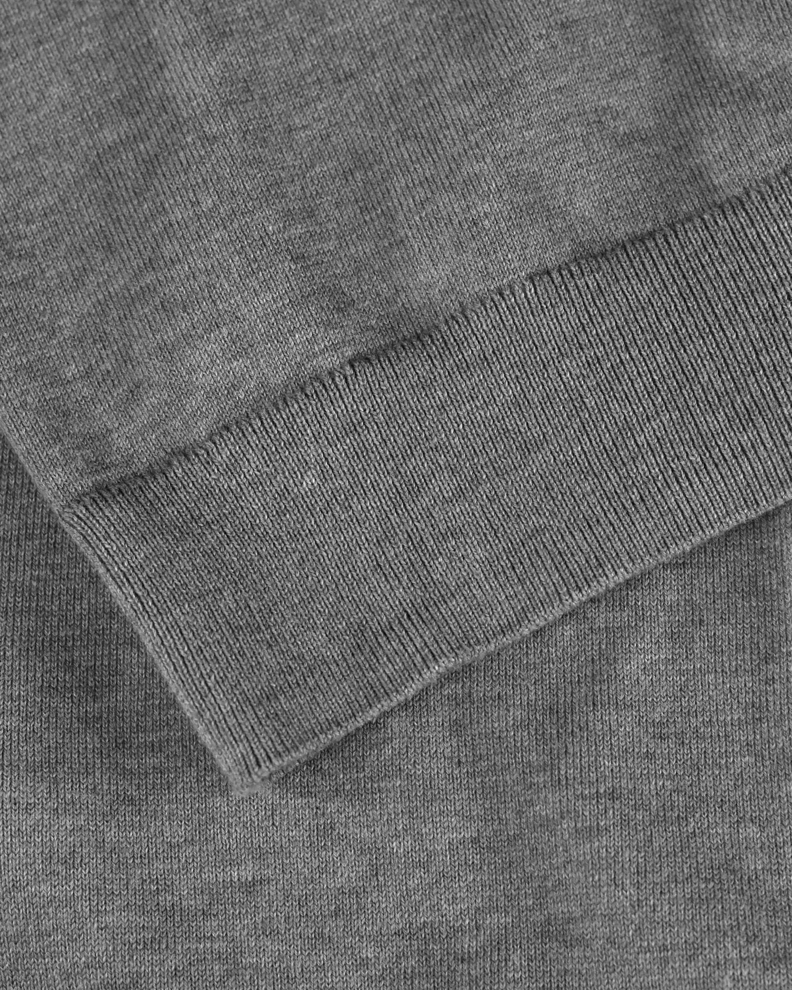Brighton Long Sleeve Polo Men Grey Melange Back