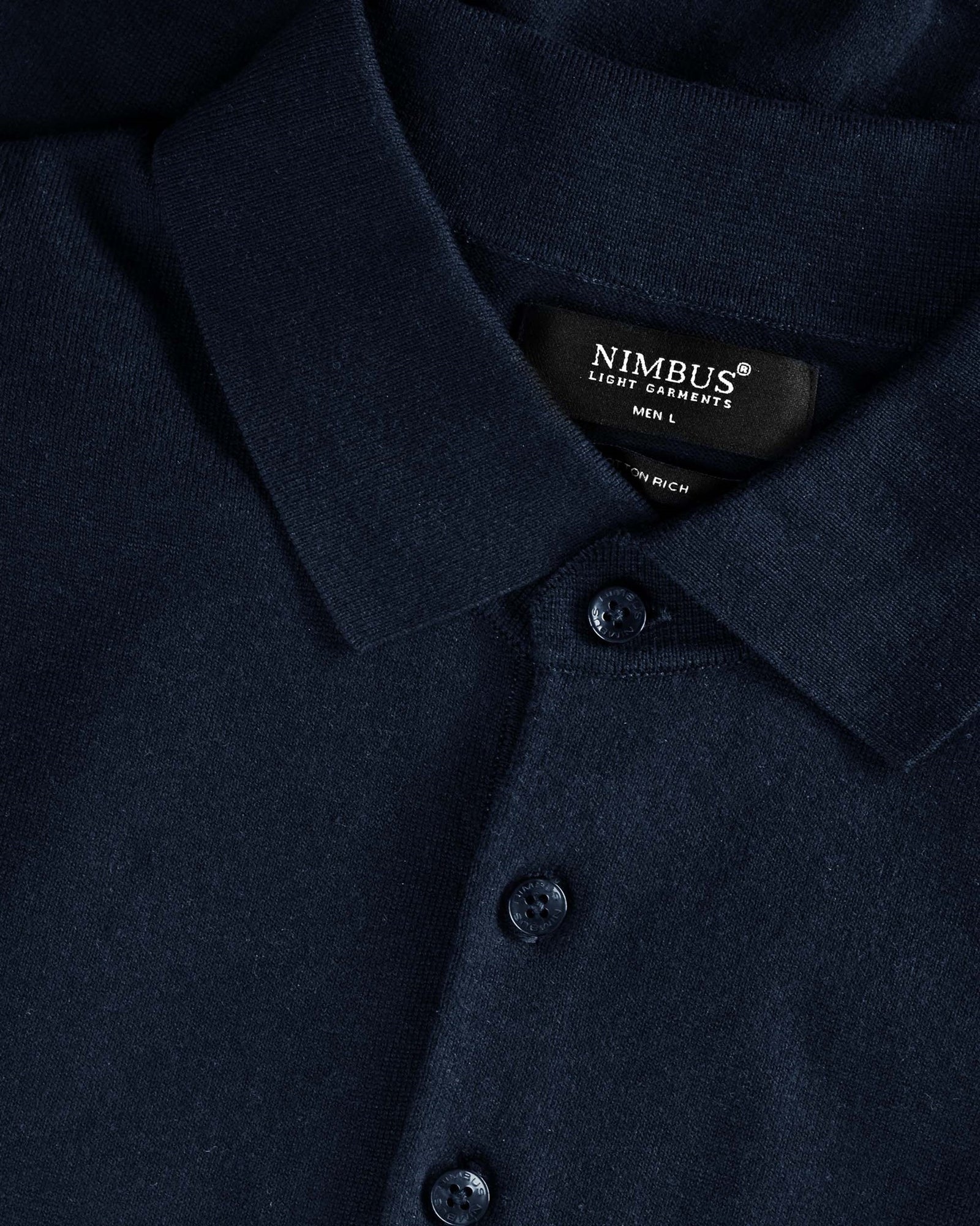 Brighton Long Sleeve Polo Men Navy Back