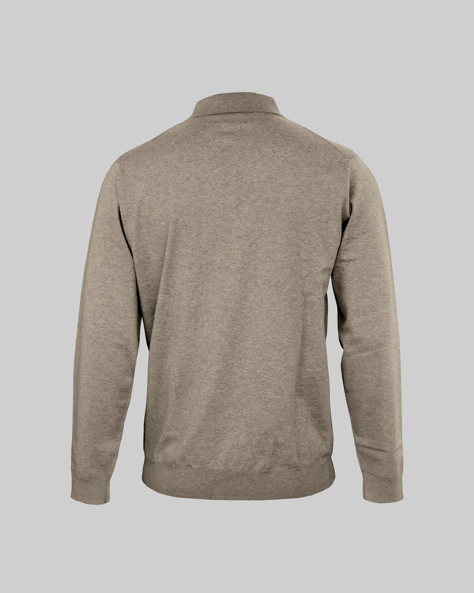 Brighton Long Sleeve Polo Men Sand Melange Back