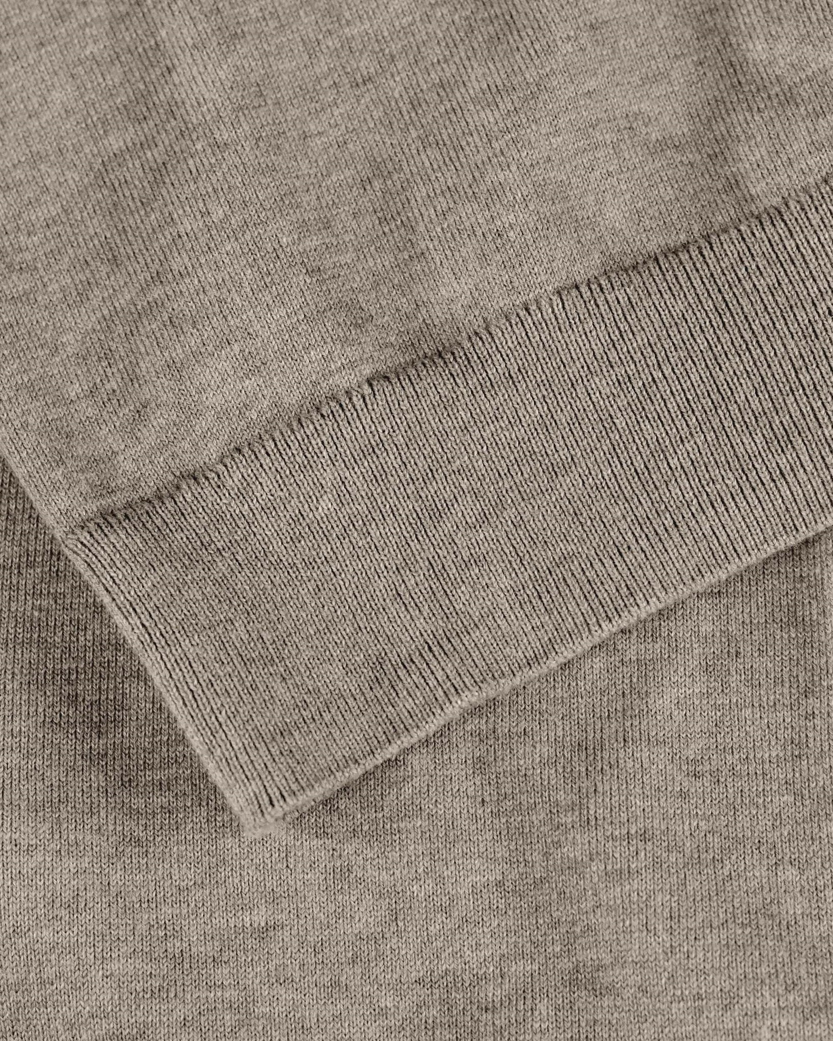 Brighton Long Sleeve Polo Men Sand Melange Closeup 3