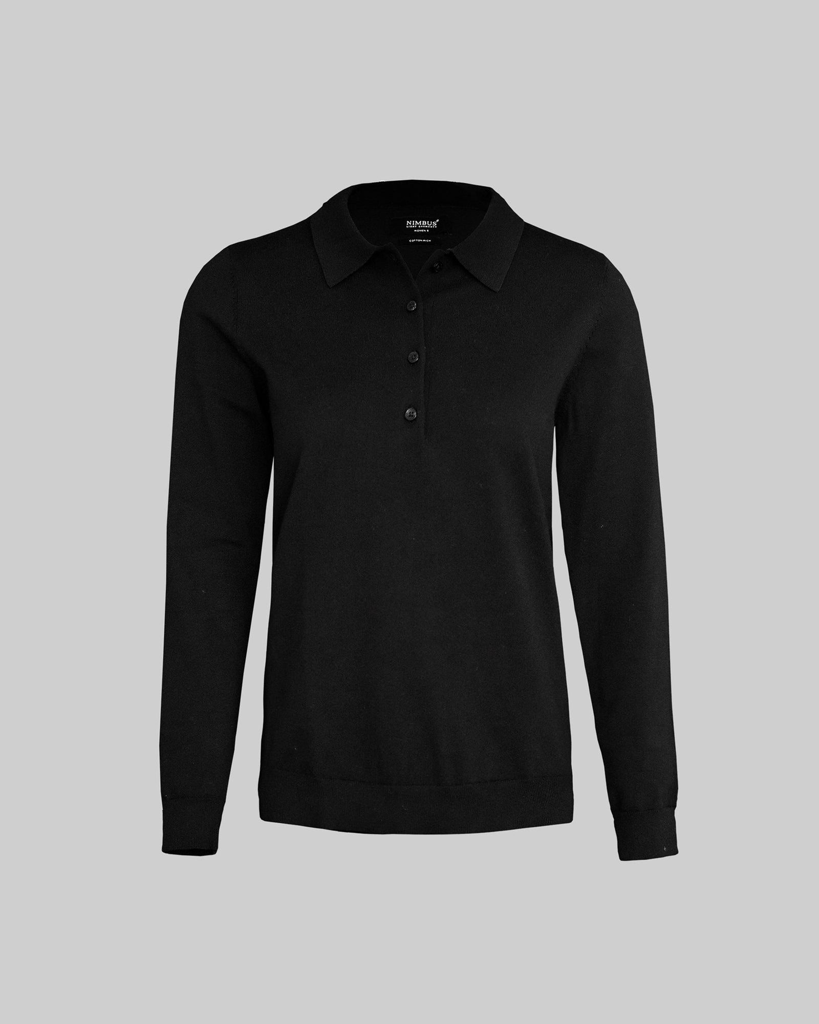 Brighton Long Sleeve Polo Women Black Back