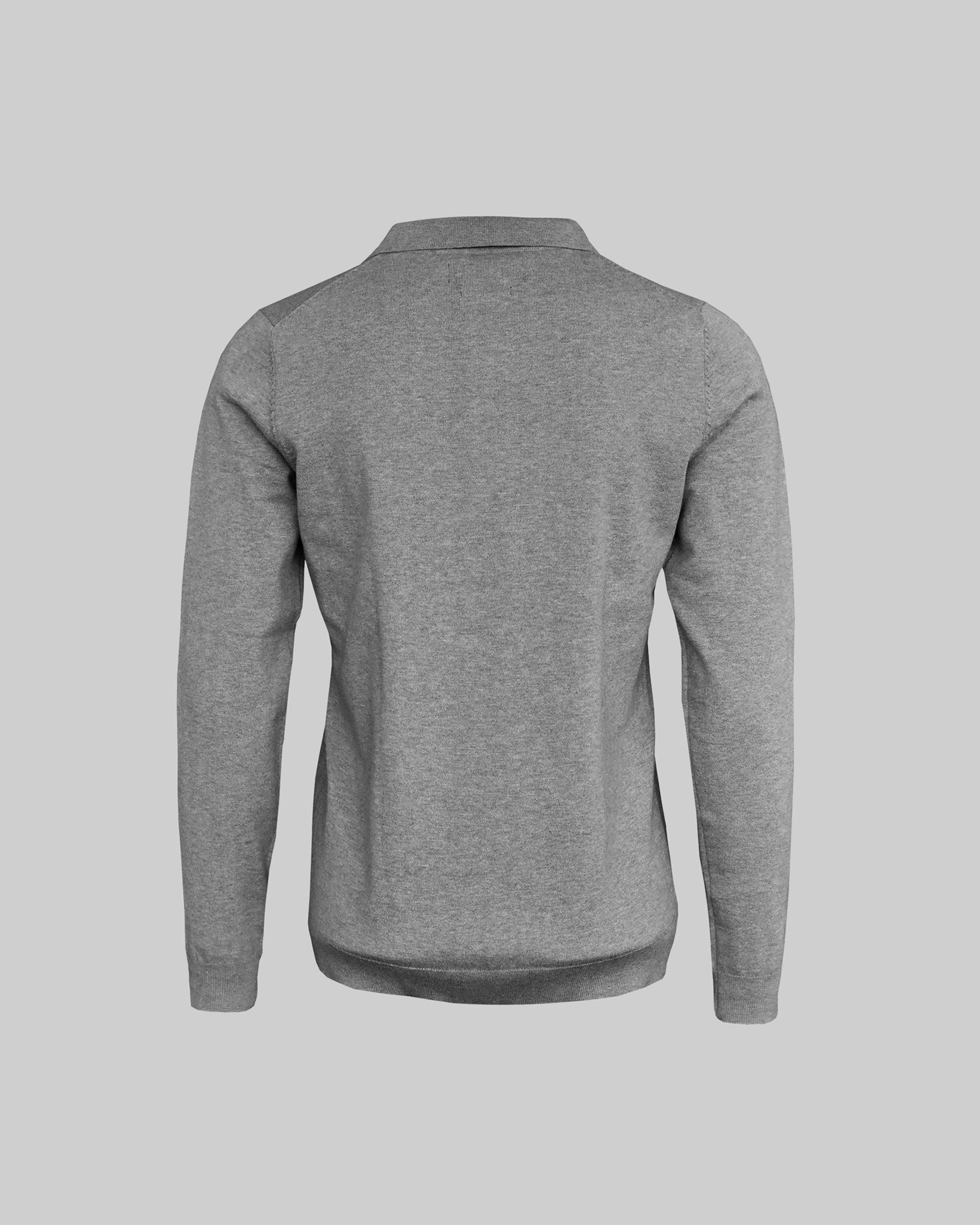 Brighton Long Sleeve Polo Women Grey Melange Back