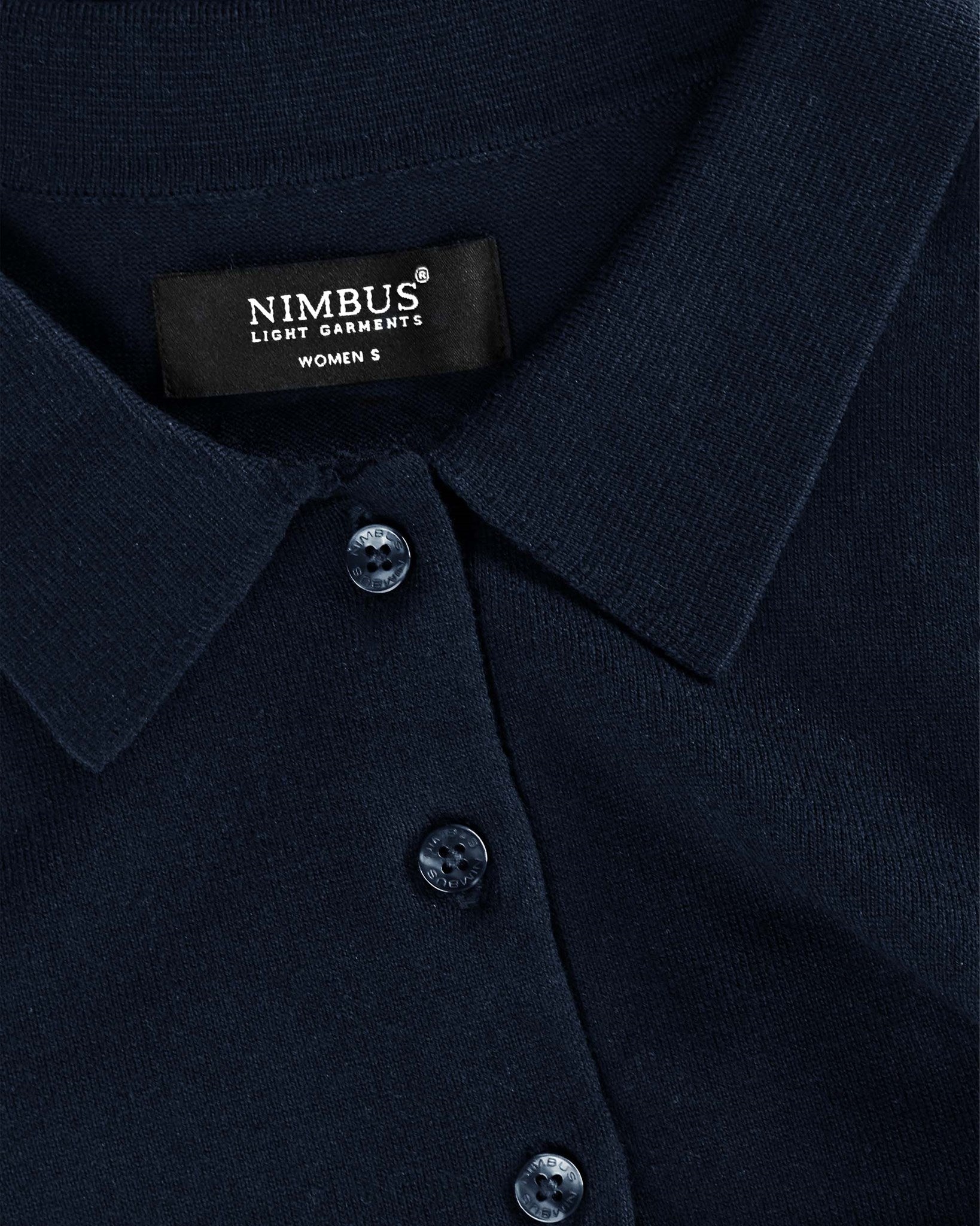 Brighton Long Sleeve Polo Women Navy Closeup 1