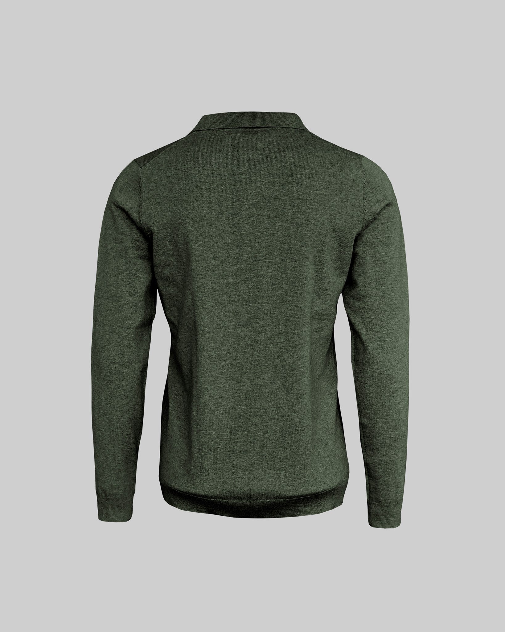 Brighton Long Sleeve Polo Women Olive Melange Back