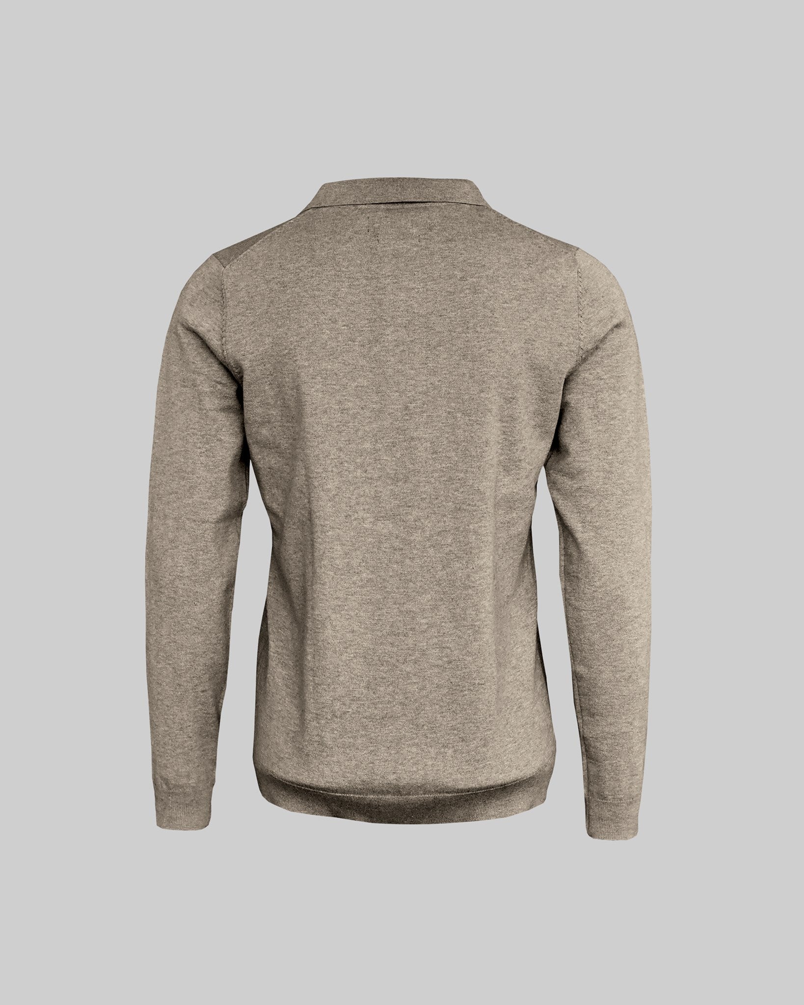 Brighton Long Sleeve Polo Women Sand Melange Back