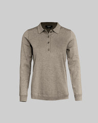 Brighton Long Sleeve Polo Women - Sand Melange