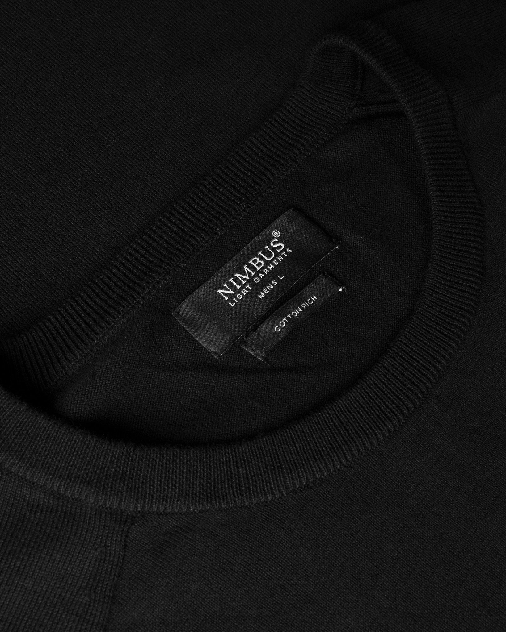 Brighton O Neck Men Black Closeup 1