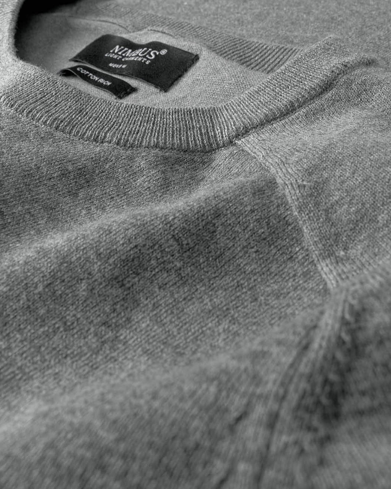 Brighton O Neck Men Grey Melange Back