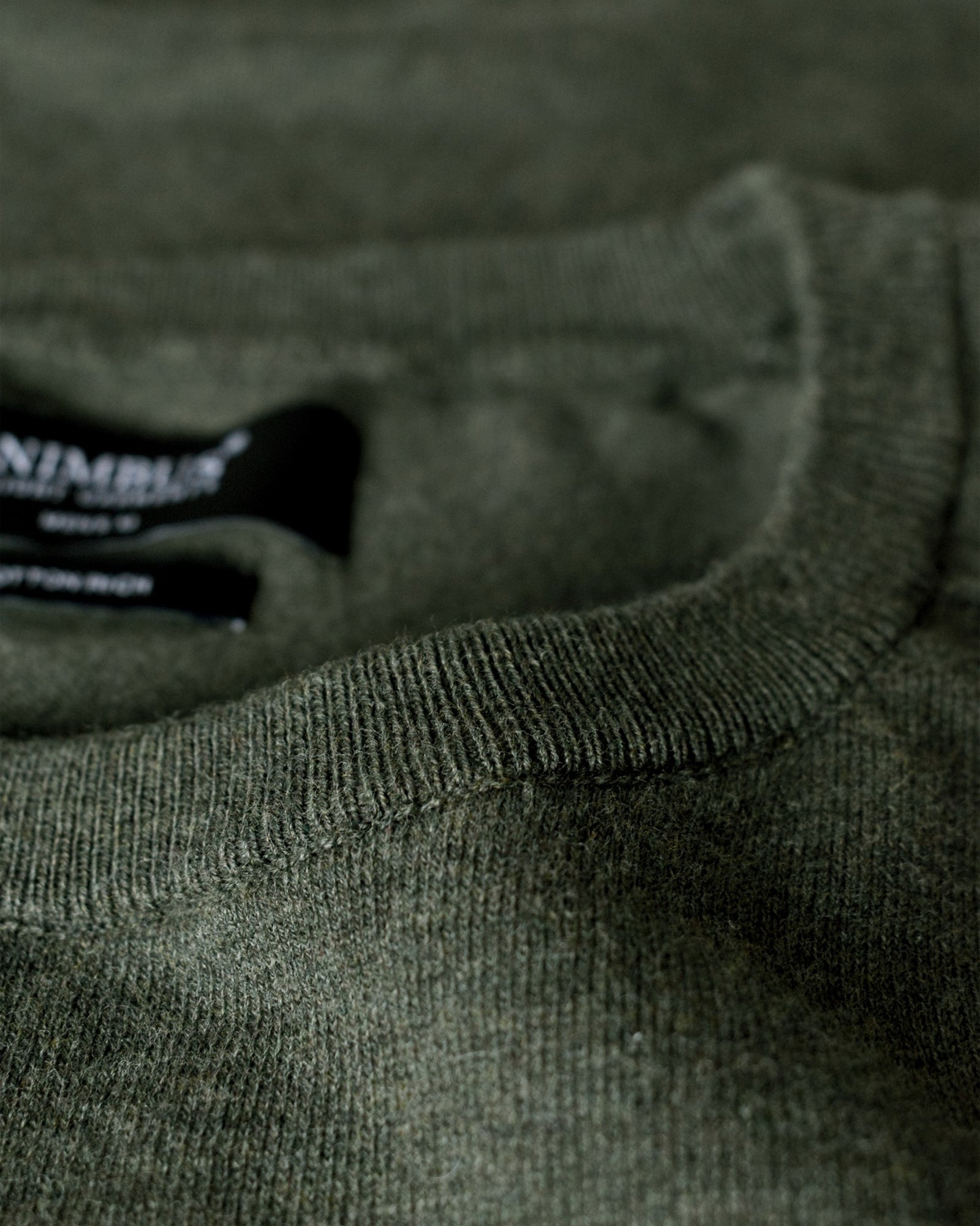 Brighton O Neck Men Olive Melange Back