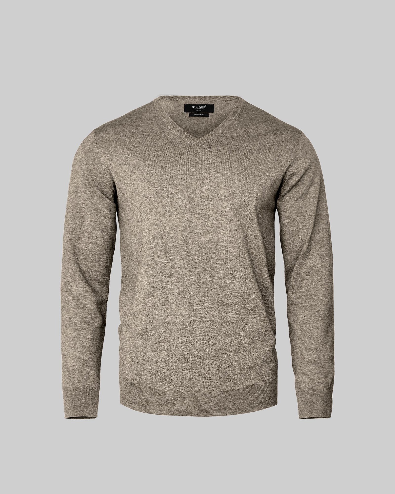 Brighton V Neck Men Sand Melange Back